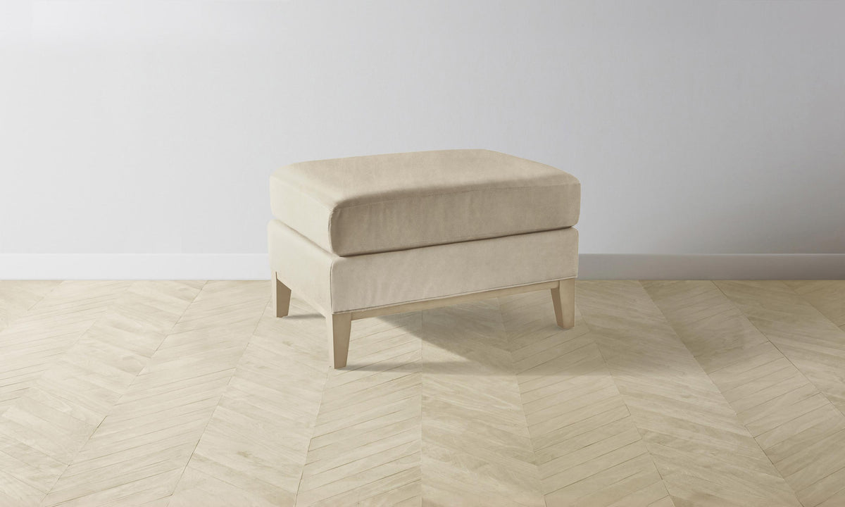 The Ludlow Ottoman - Tuscan Leather Bisque