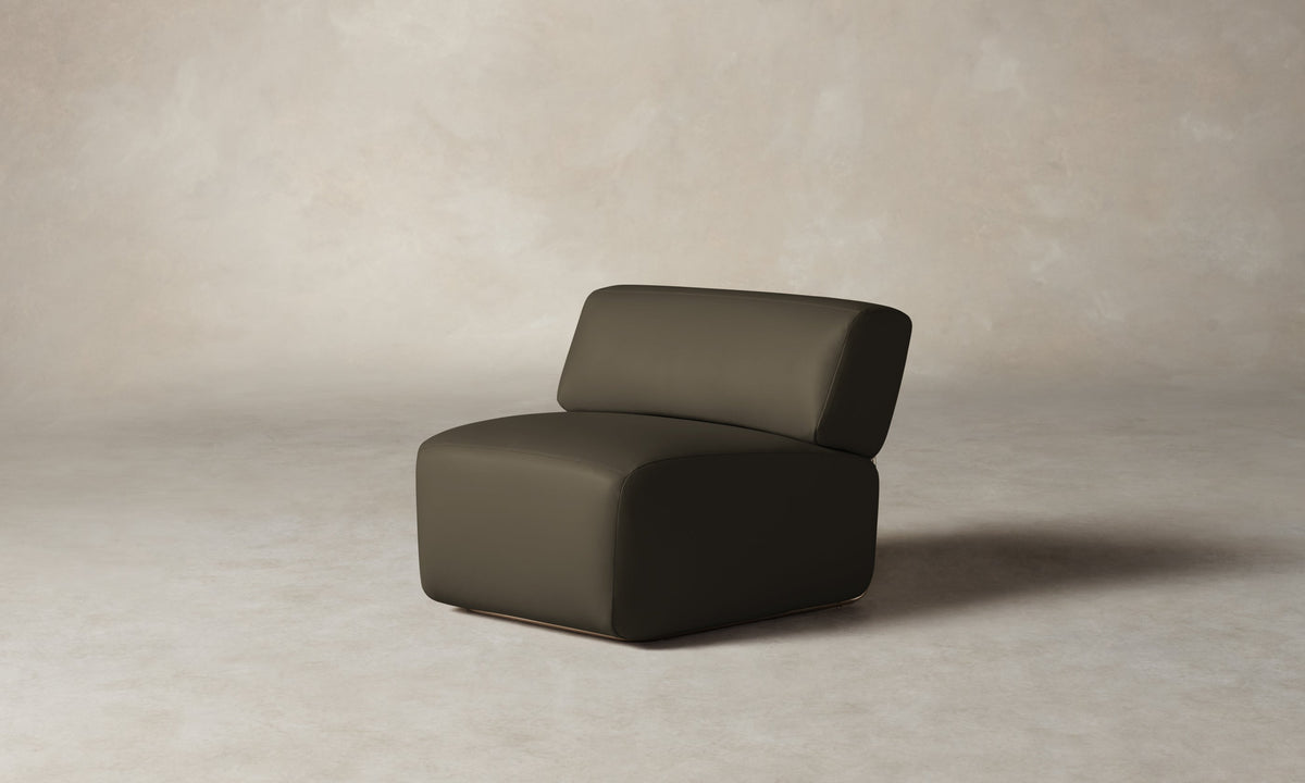 The Miles Modular Chair - Pebbled Leather Truffle