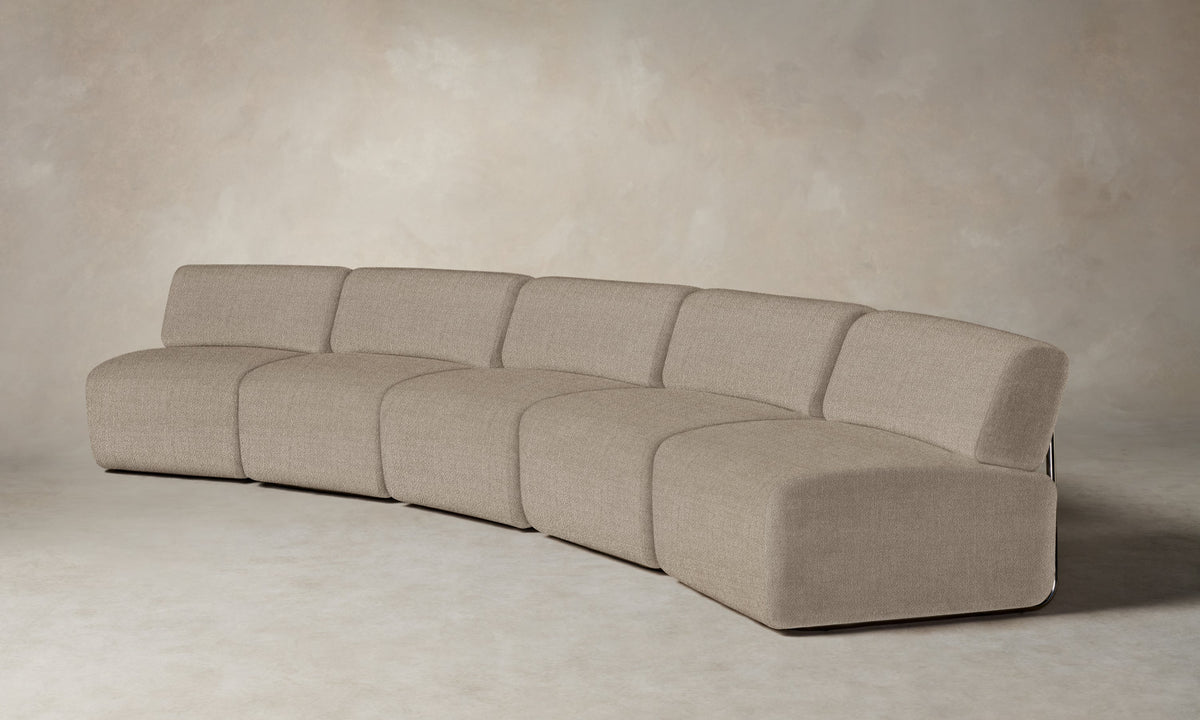 The Miles Modular Sectional - Performance Textural Weave Earthen