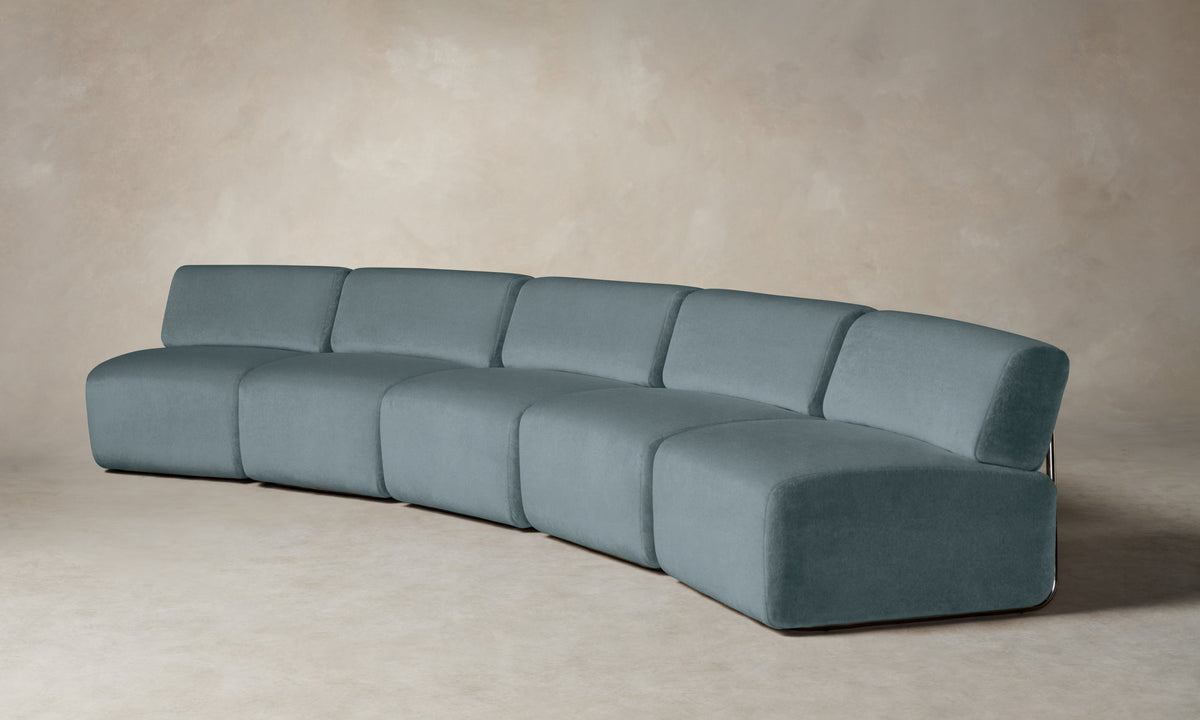 The Miles Modular Sectional - Performance Velvet Sky
