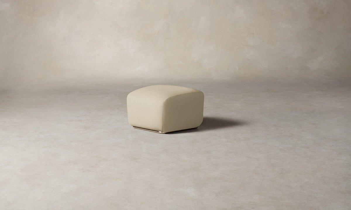 The Miles Ottoman - Performance Linen Weave Prairie