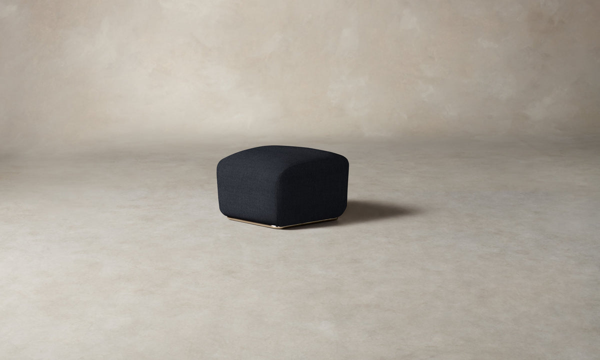 The Miles Ottoman - Performance Textural Weave Marina