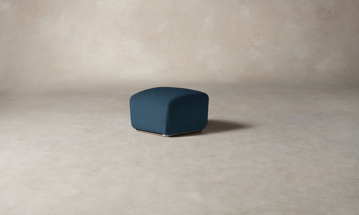 The Miles Ottoman - Performance Velvet Sapphire