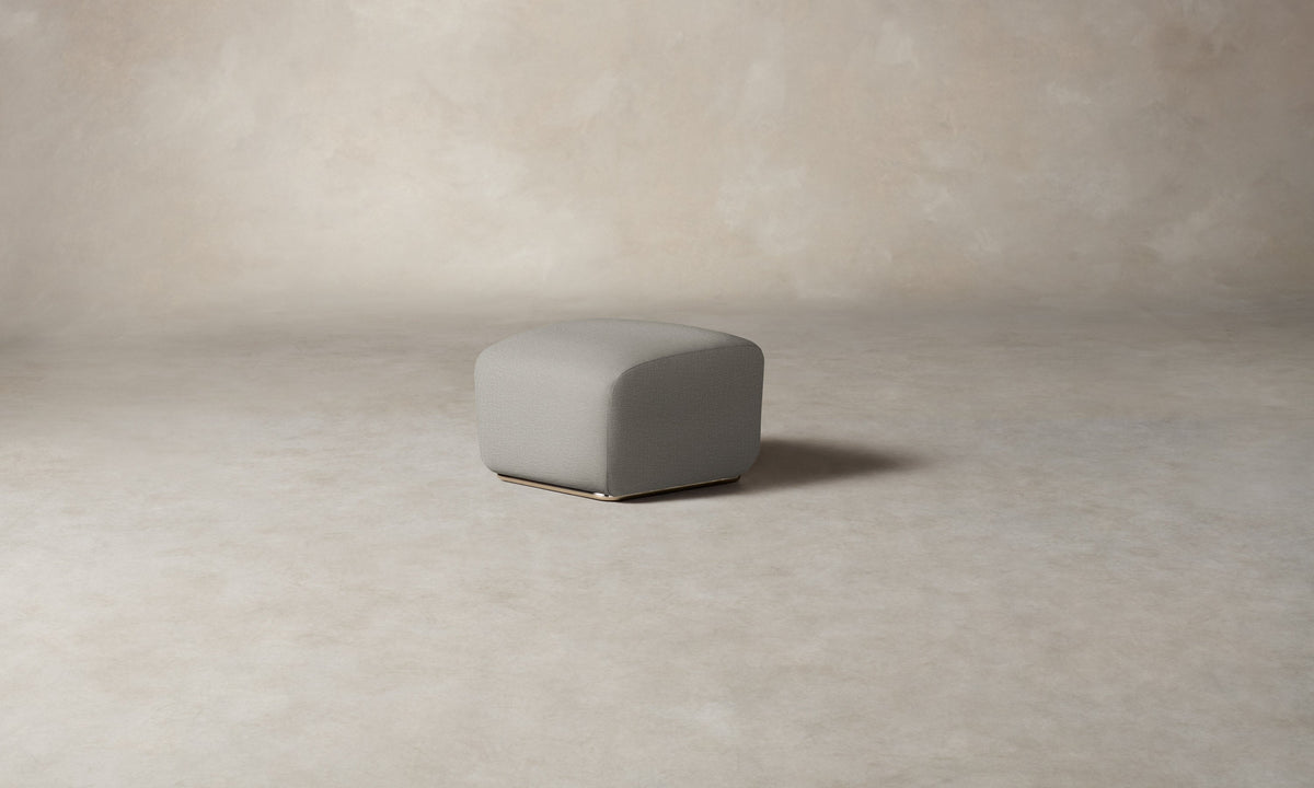 The Miles Ottoman - Performance Woven Chenille Steel