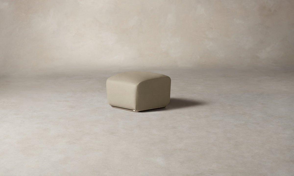 The Miles Ottoman - Tuscan Leather Bisque