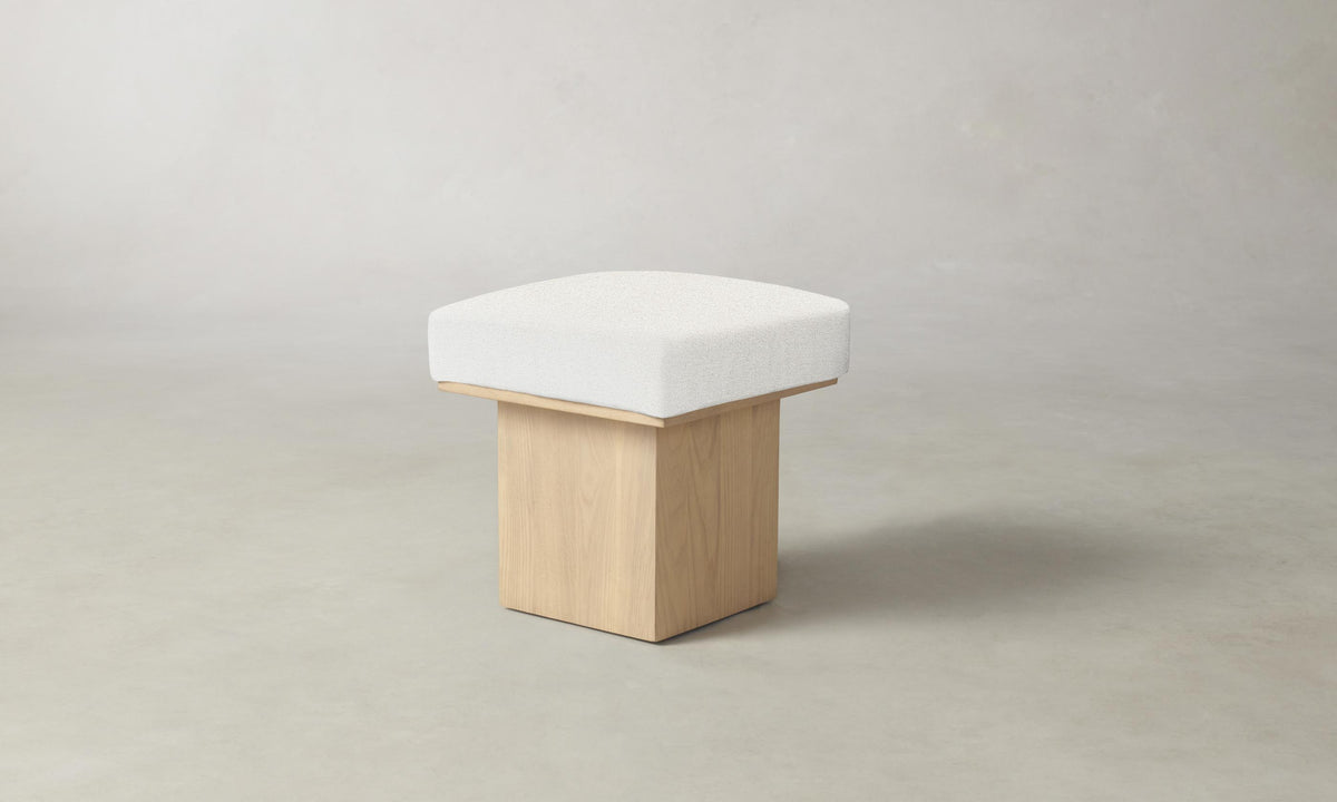 The Mulberry Ottoman - Performance Bouclé Polar
