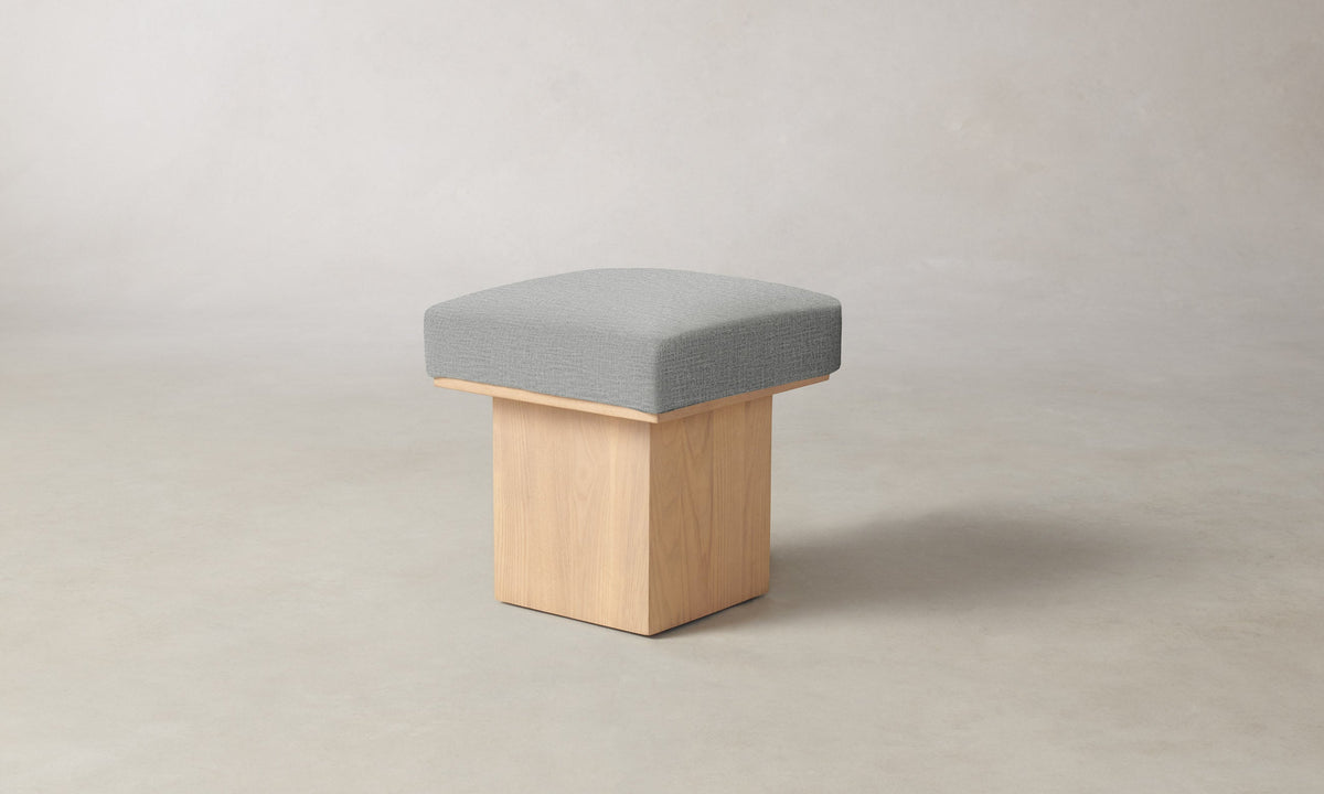 The Mulberry Ottoman - Performance Woven Chenille Rain