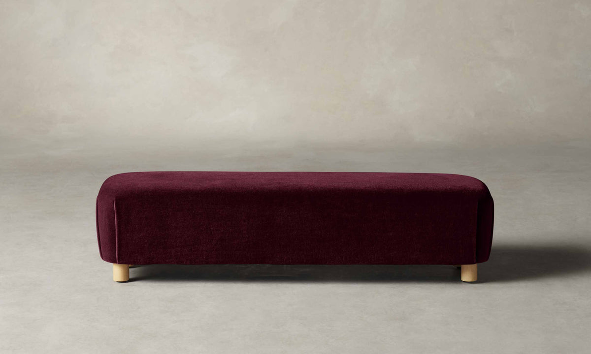 The Perry Bench - Mohair Crimson
