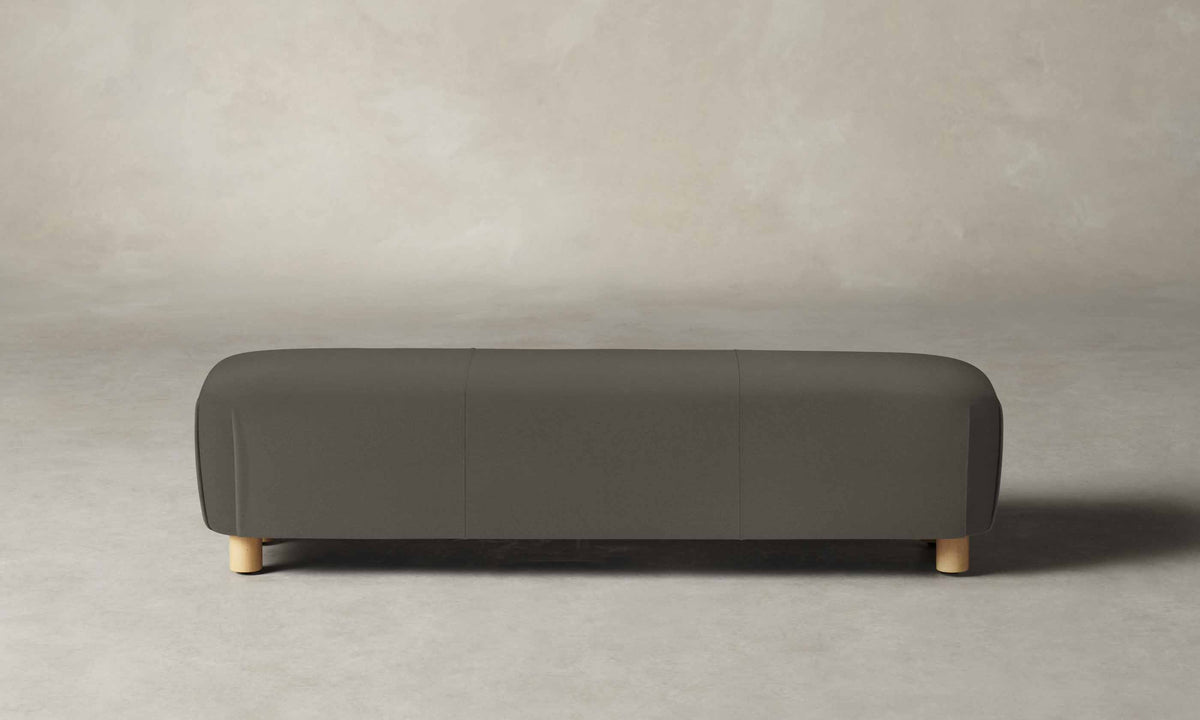 The Perry Bench - Pebbled Leather Ash