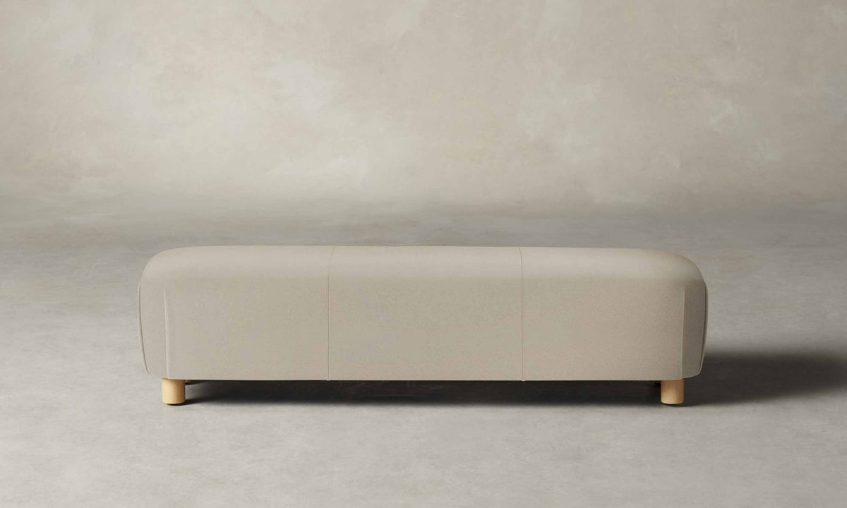 The Perry Bench - Pebbled Leather Stone
