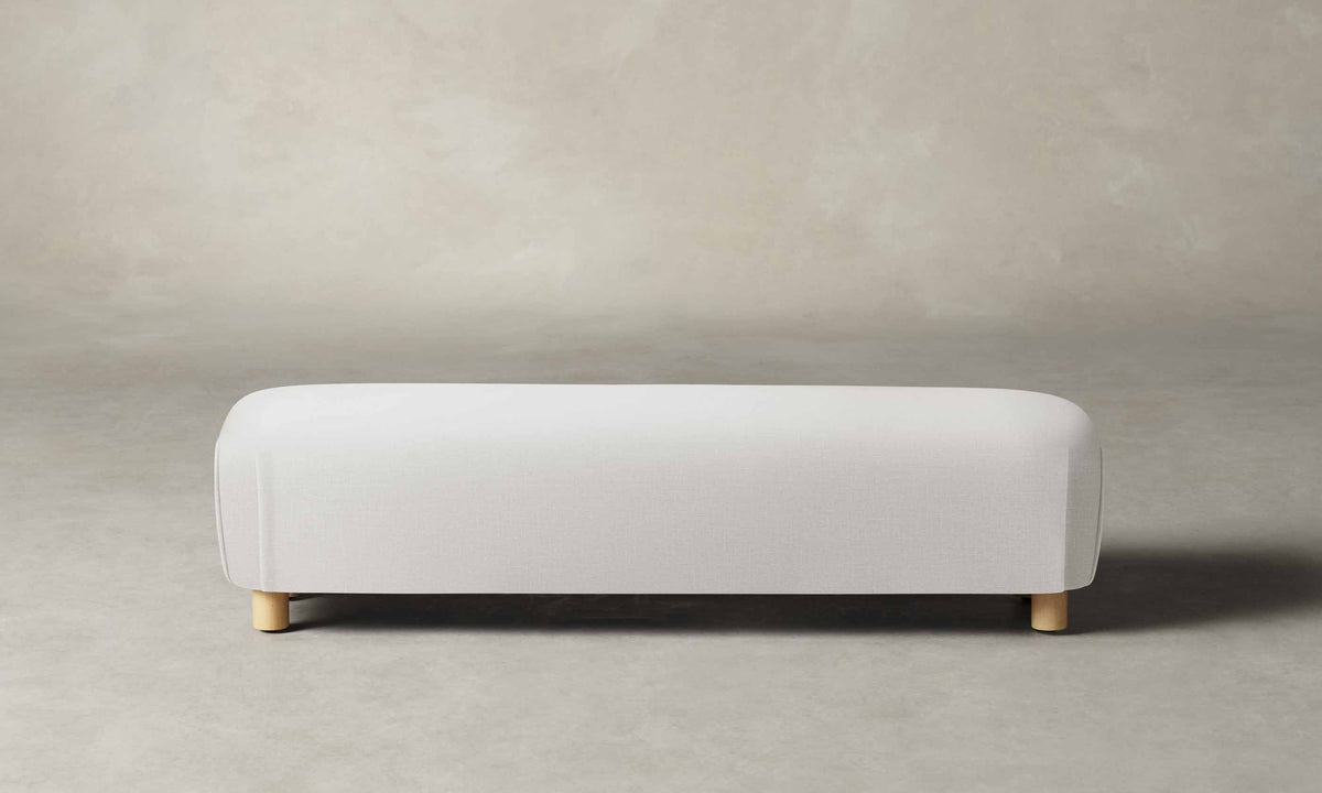 The Perry Bench - Performance Linen Weave Pure White