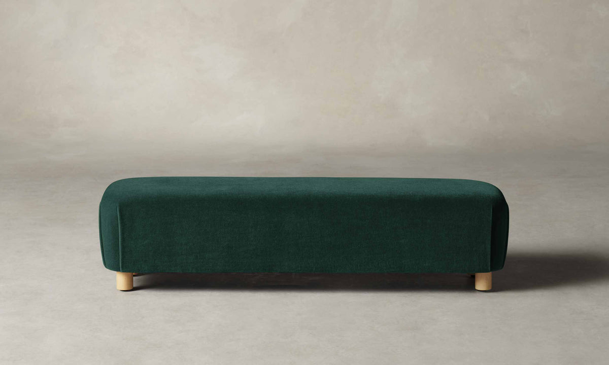 The Perry Bench - Performance Velvet Emerald