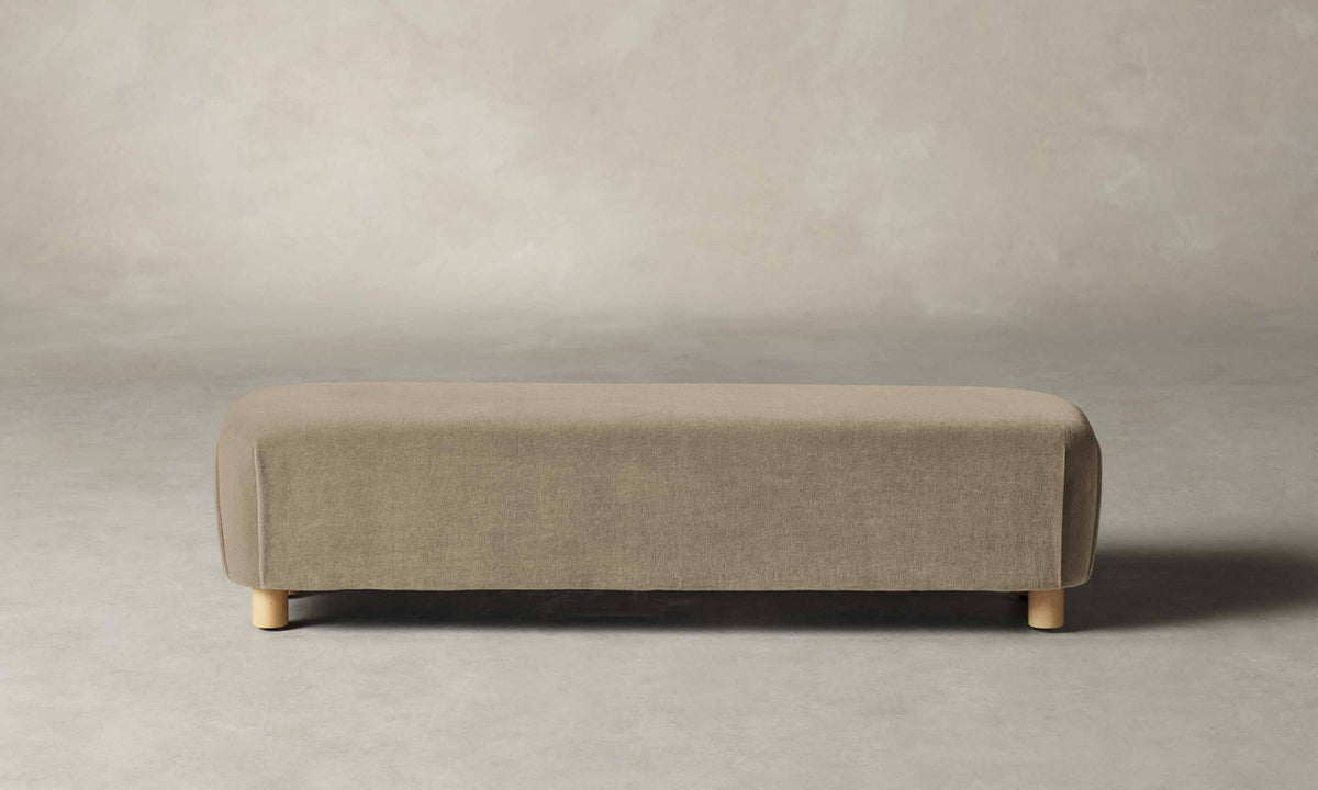 The Perry Bench - Performance Velvet Taupe