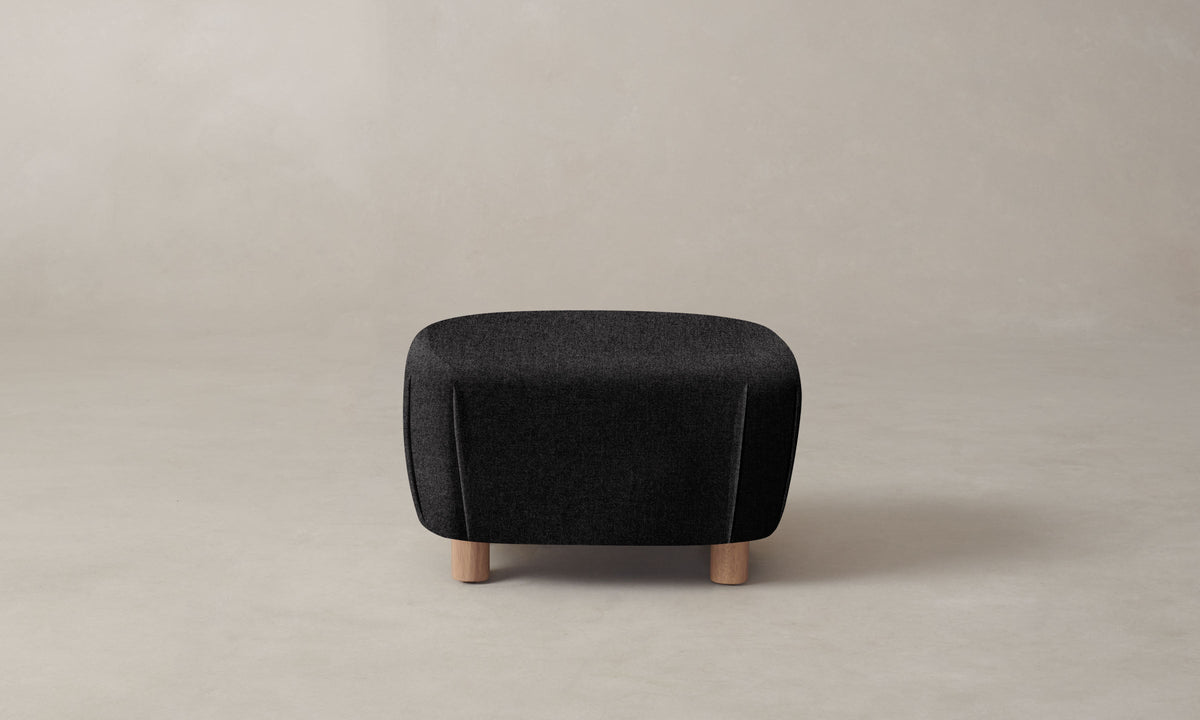 The Perry Ottoman - Italian Brushed Wool Pepper