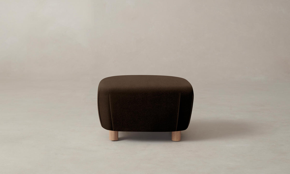 The Perry Ottoman - Mohair Chocolate
