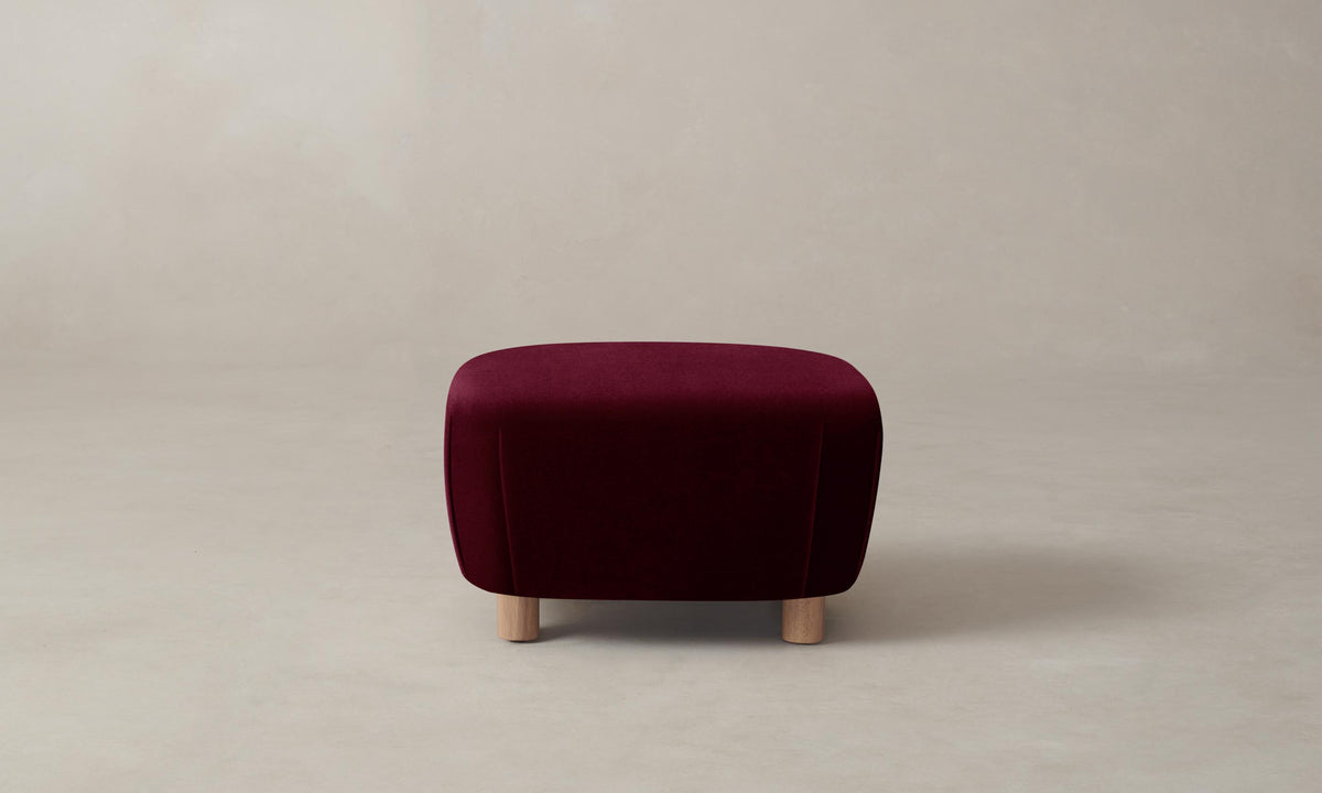 The Perry Ottoman - Mohair Crimson
