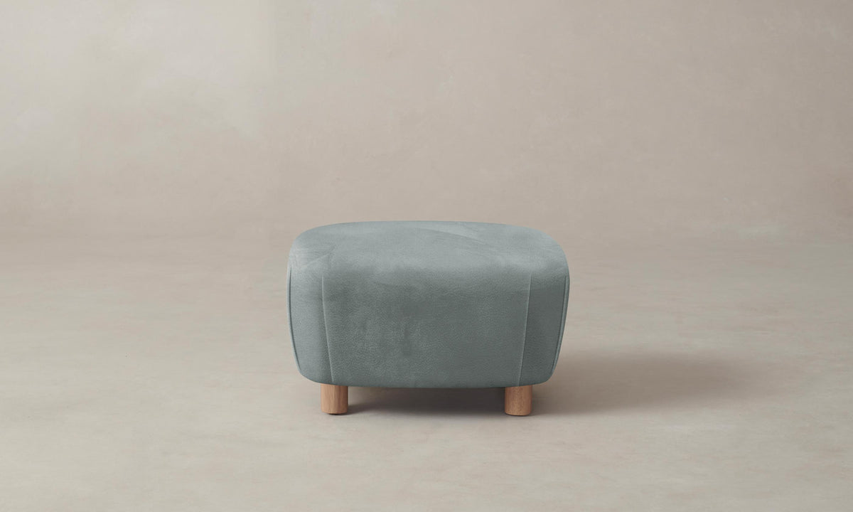 The Perry Ottoman - Nubuck Leather Tide