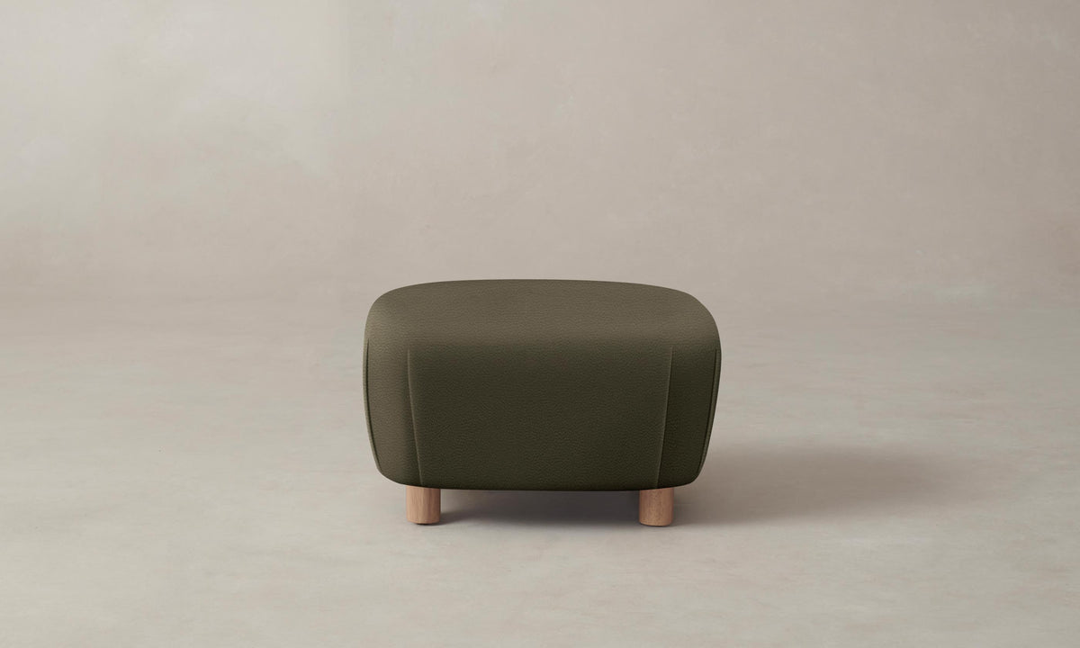 The Perry Ottoman - Pebbled Leather Truffle
