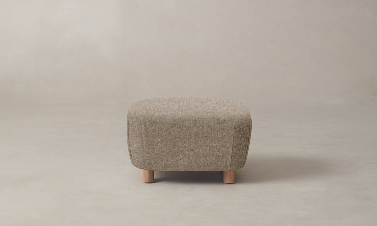 The Perry Ottoman - Performance Textural Weave Earthen