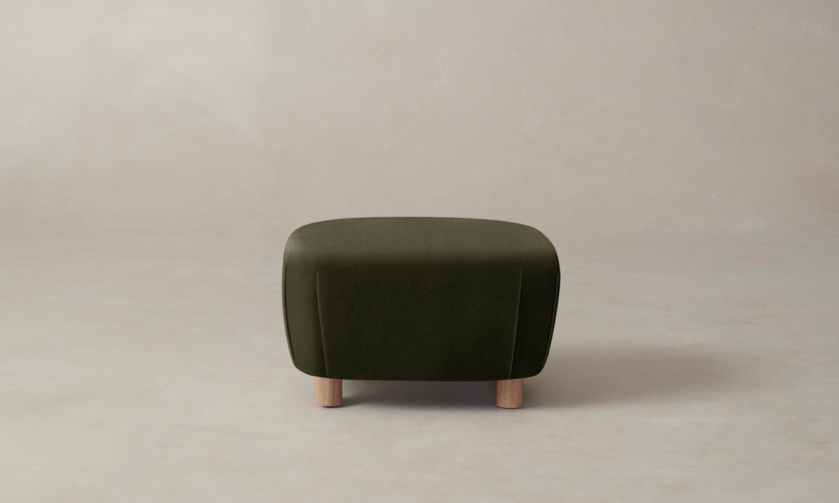 The Perry Ottoman - Performance Velvet Olive