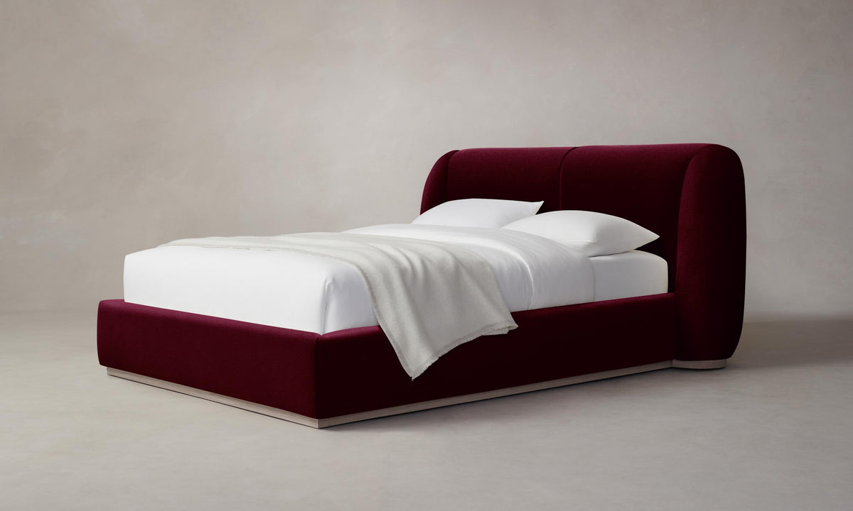 The Smith Bed - Mohair Crimson