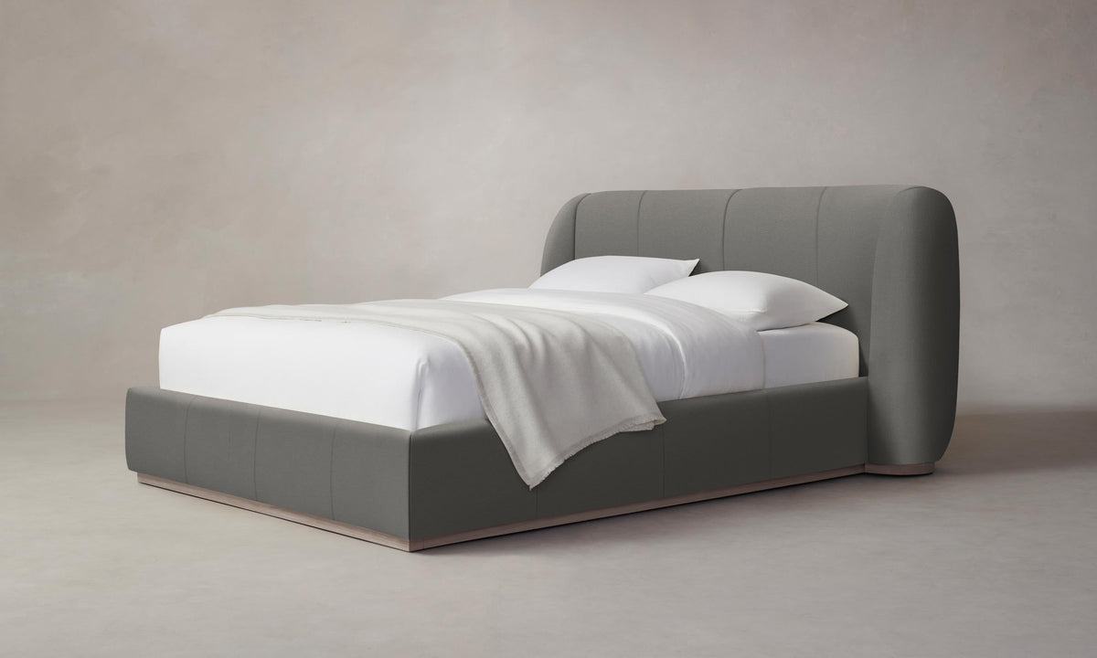 The Smith Bed - Pebbled Leather Ash