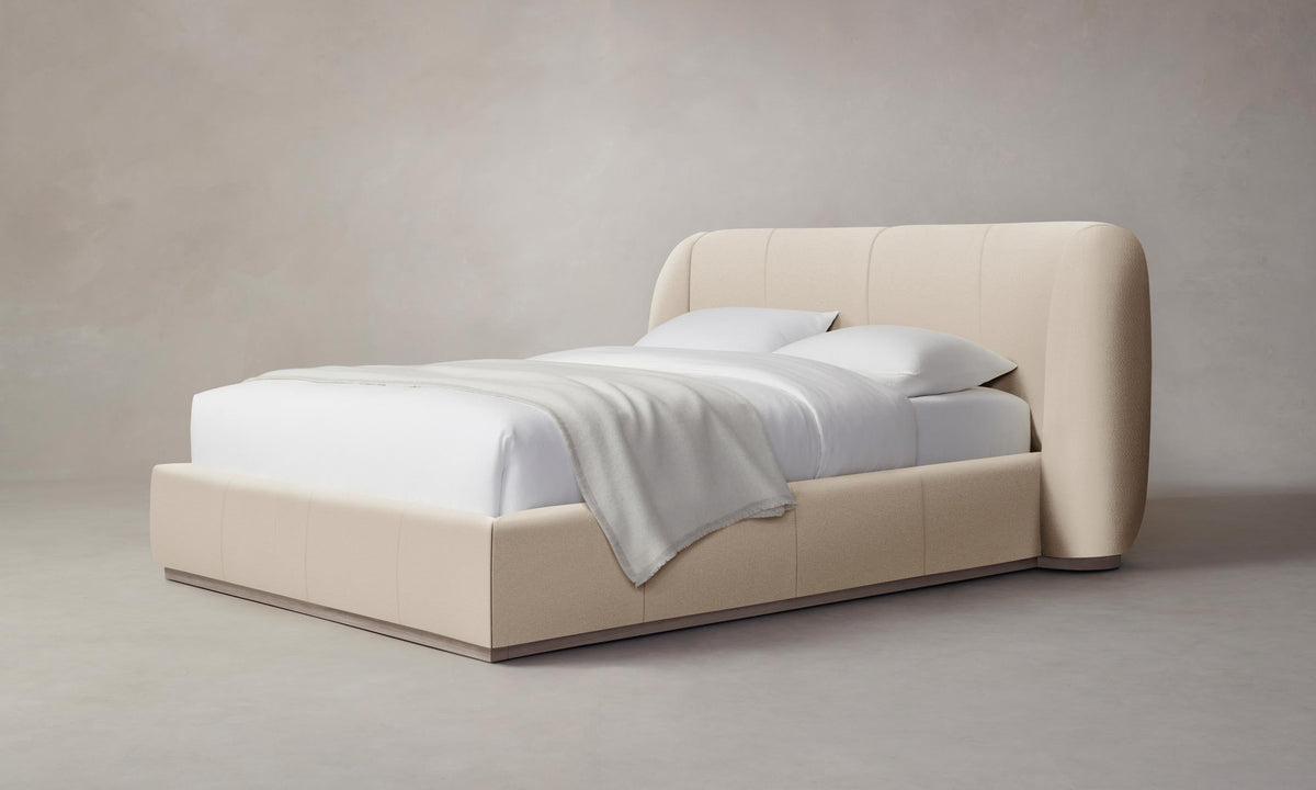 The Smith Bed - Pebbled Leather Stone