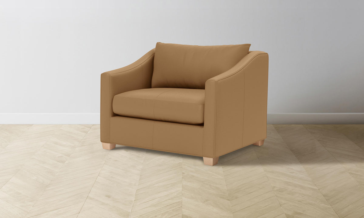The Sullivan Chair-and-a-Half - Pebbled Leather Latte
