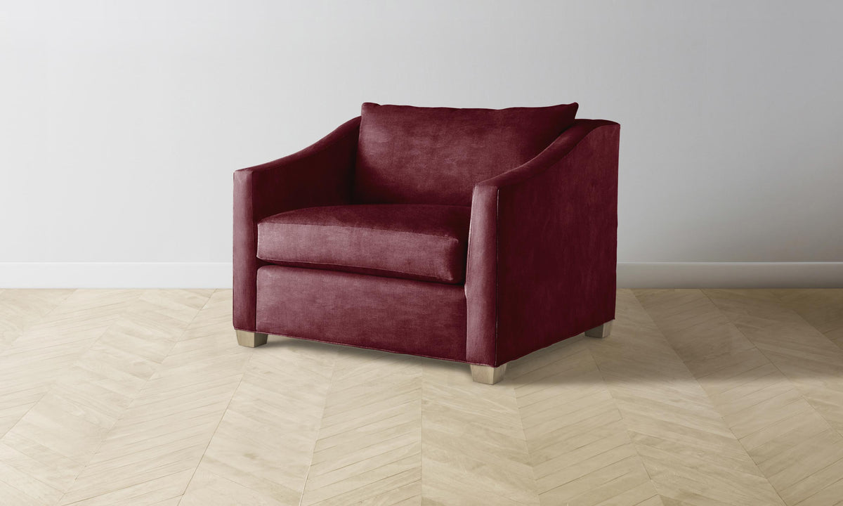 The Sullivan Chair-and-a-Half - Performance Velvet Merlot