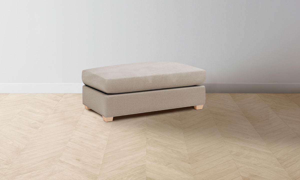 The Sullivan Ottoman - Nubuck Leather Fawn
