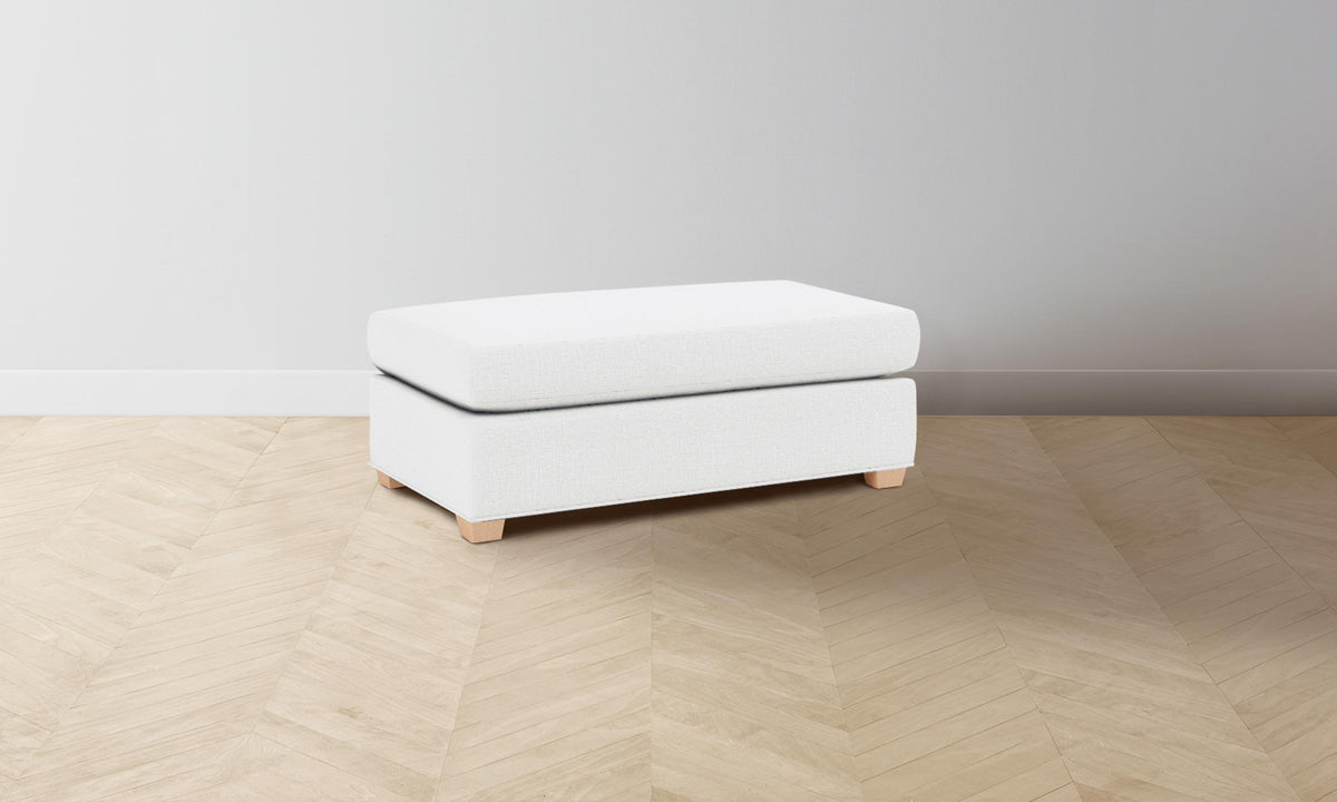 The Sullivan Ottoman - Performance Linen Weave Pure White