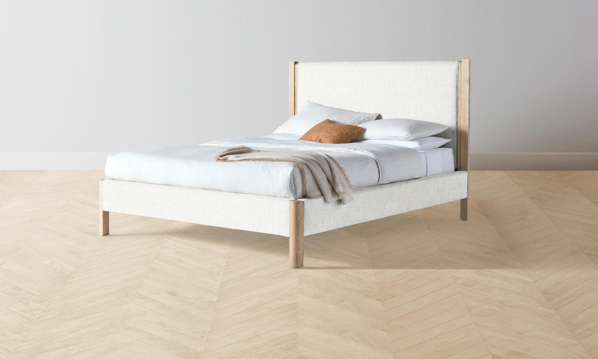 The Thompson Bed - Heritage Belgian Linen Egret