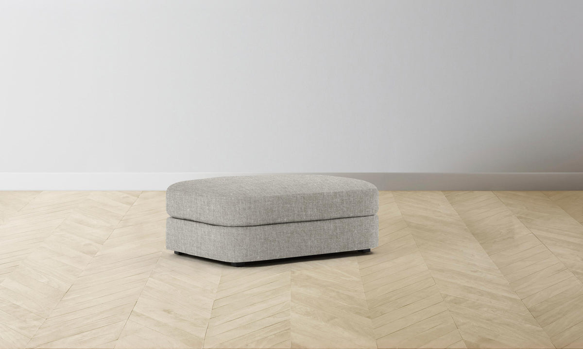 The Varick Ottoman - Heritage Belgian Linen Agate