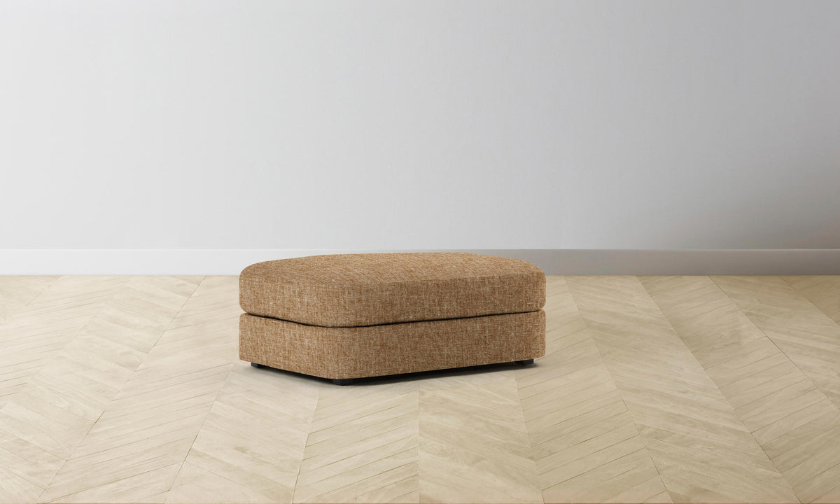The Varick Ottoman - Heritage Belgian Linen Chai
