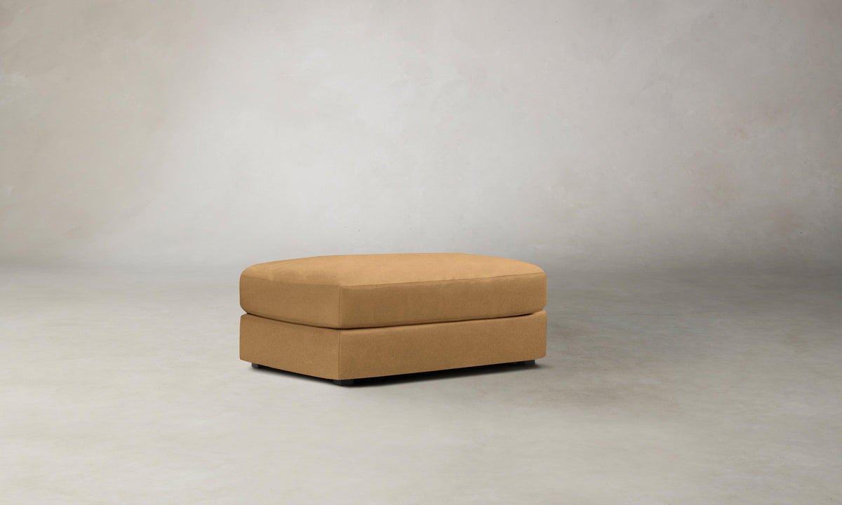 The Varick Ottoman - Nubuck Leather Rye