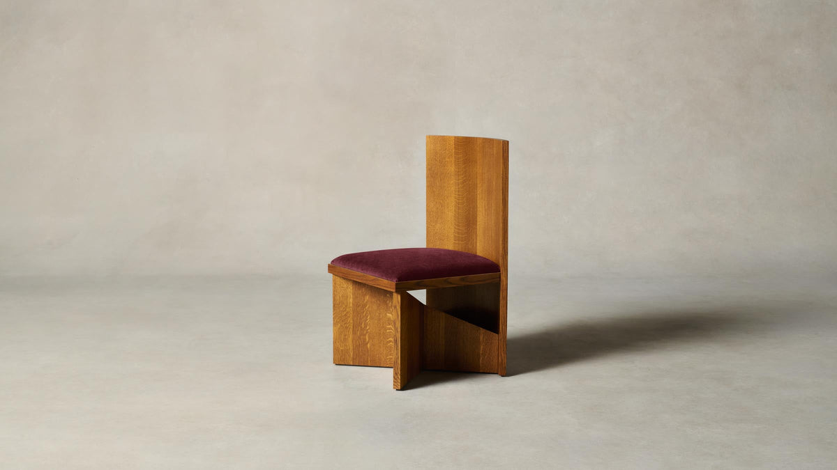The Venice Chair - Performance Velvet Merlot