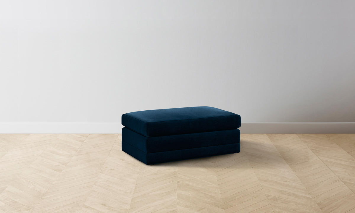 The Warren Ottoman - Mohair Admiral