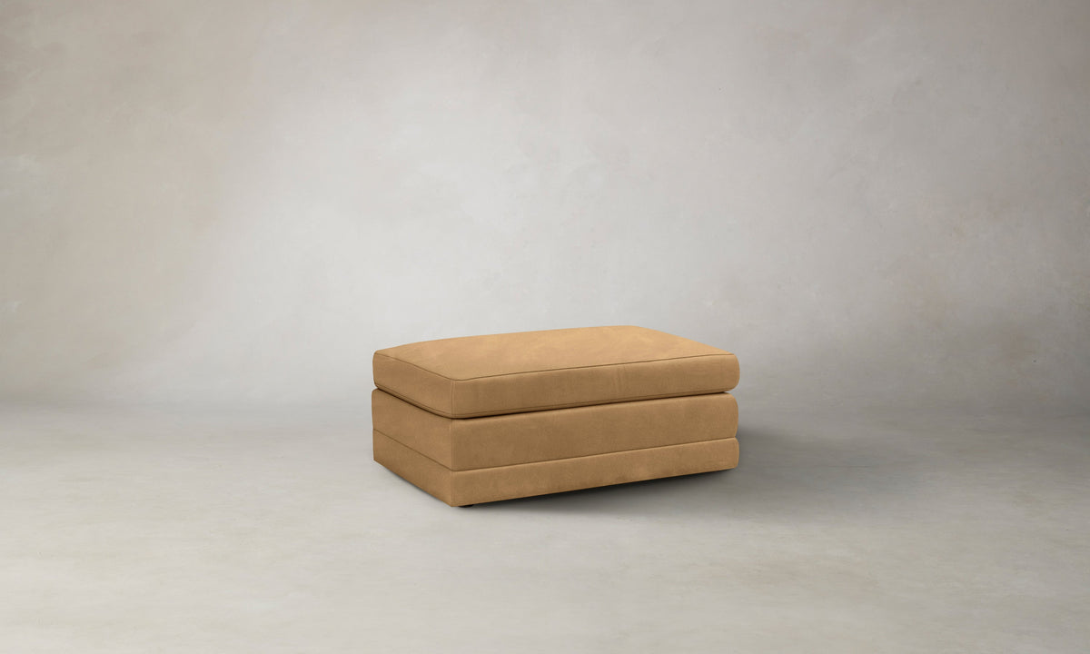 The Warren Ottoman - Nubuck Leather Rye