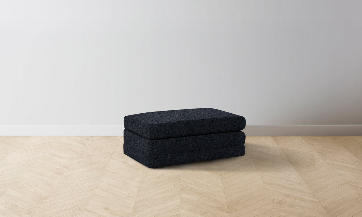 The Warren Ottoman - Performance Textural Weave Marina