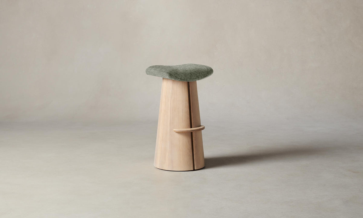The Weston Bar & Counter Stool - Heritage Belgian Linen Thyme