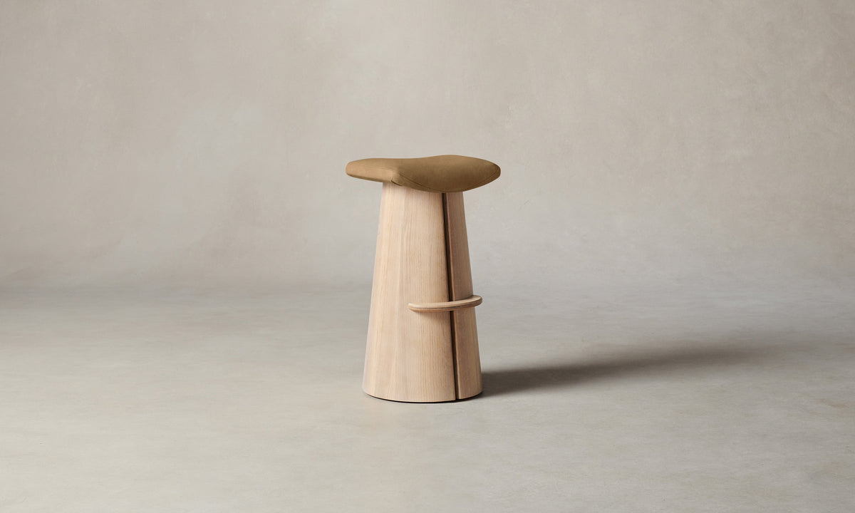 The Weston Bar & Counter Stool - Nubuck Leather Rye