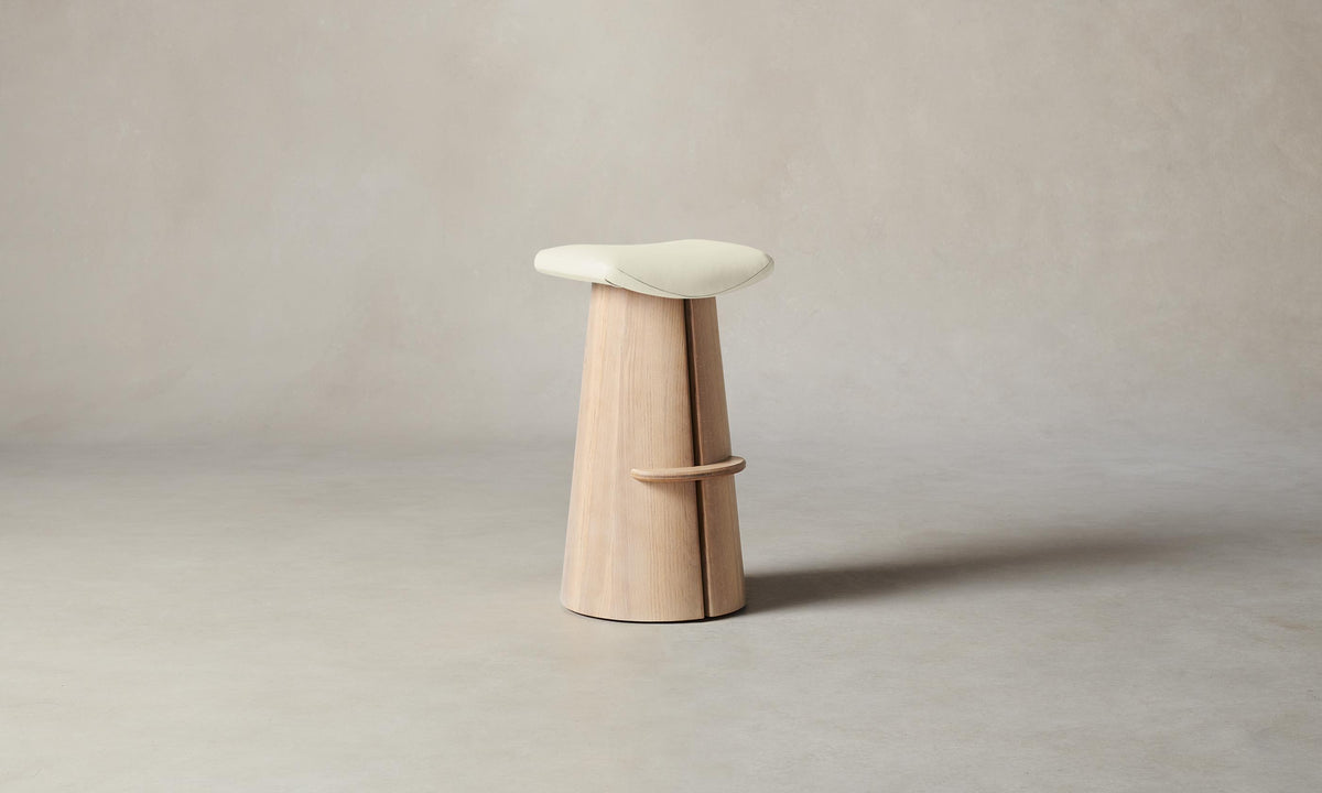 The Weston Bar & Counter Stool - Pebbled Leather Swan