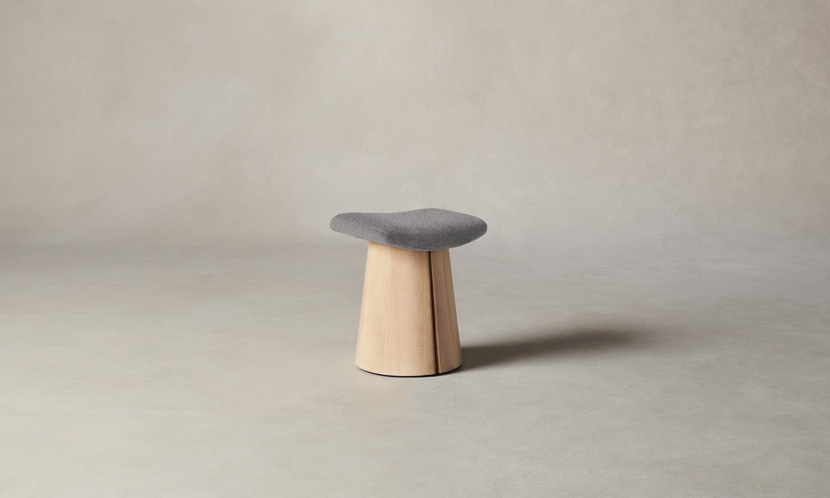 The Weston Stool - Italian Brushed Wool Moon