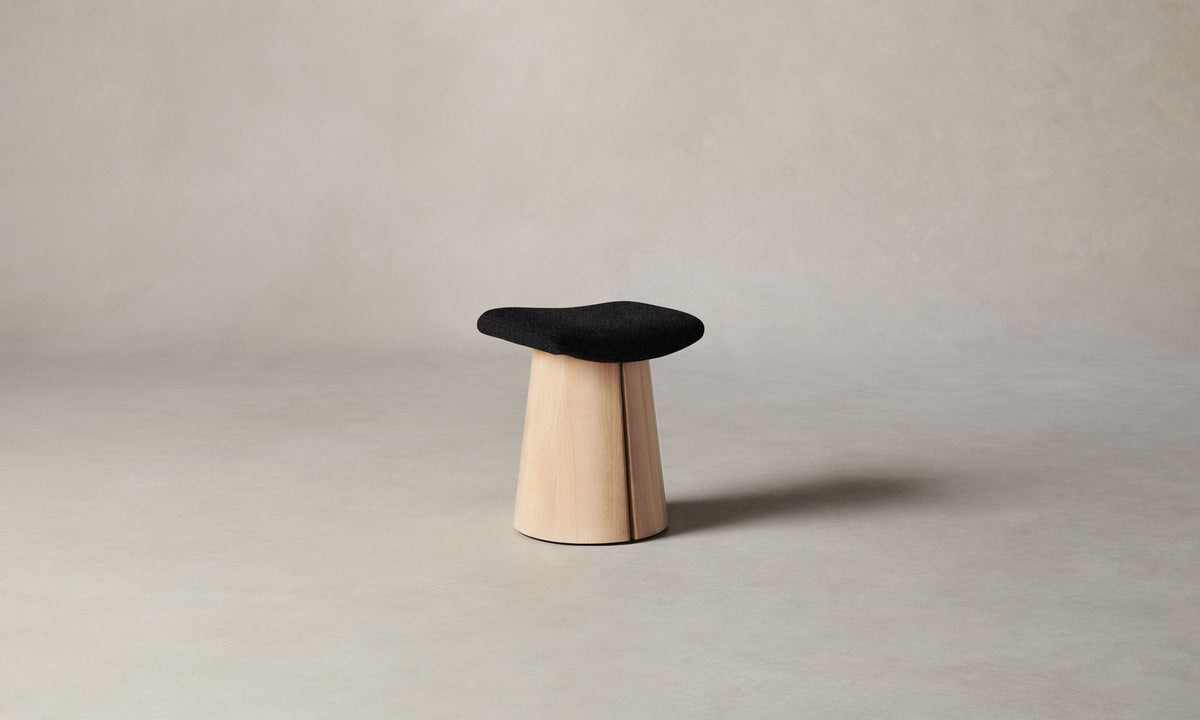The Weston Stool - Italian Brushed Wool Pepper