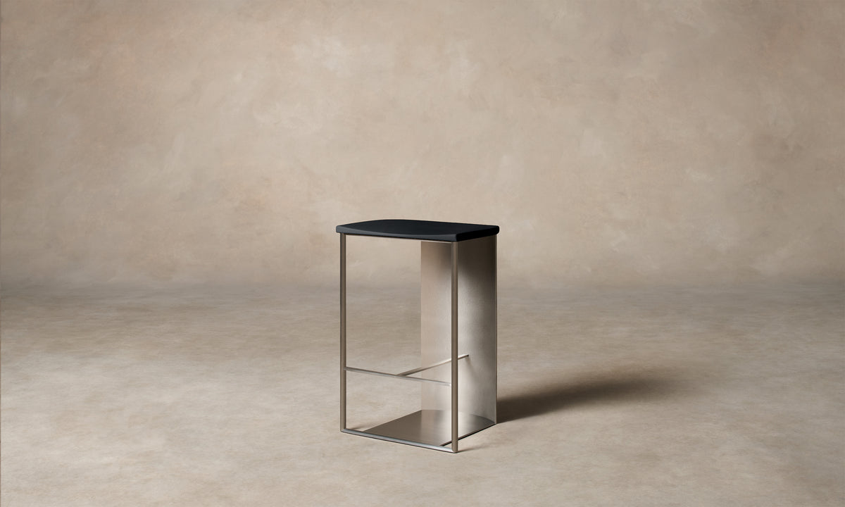 The Calder Bar & Counter Stool - Ardennes Leather Atlantic