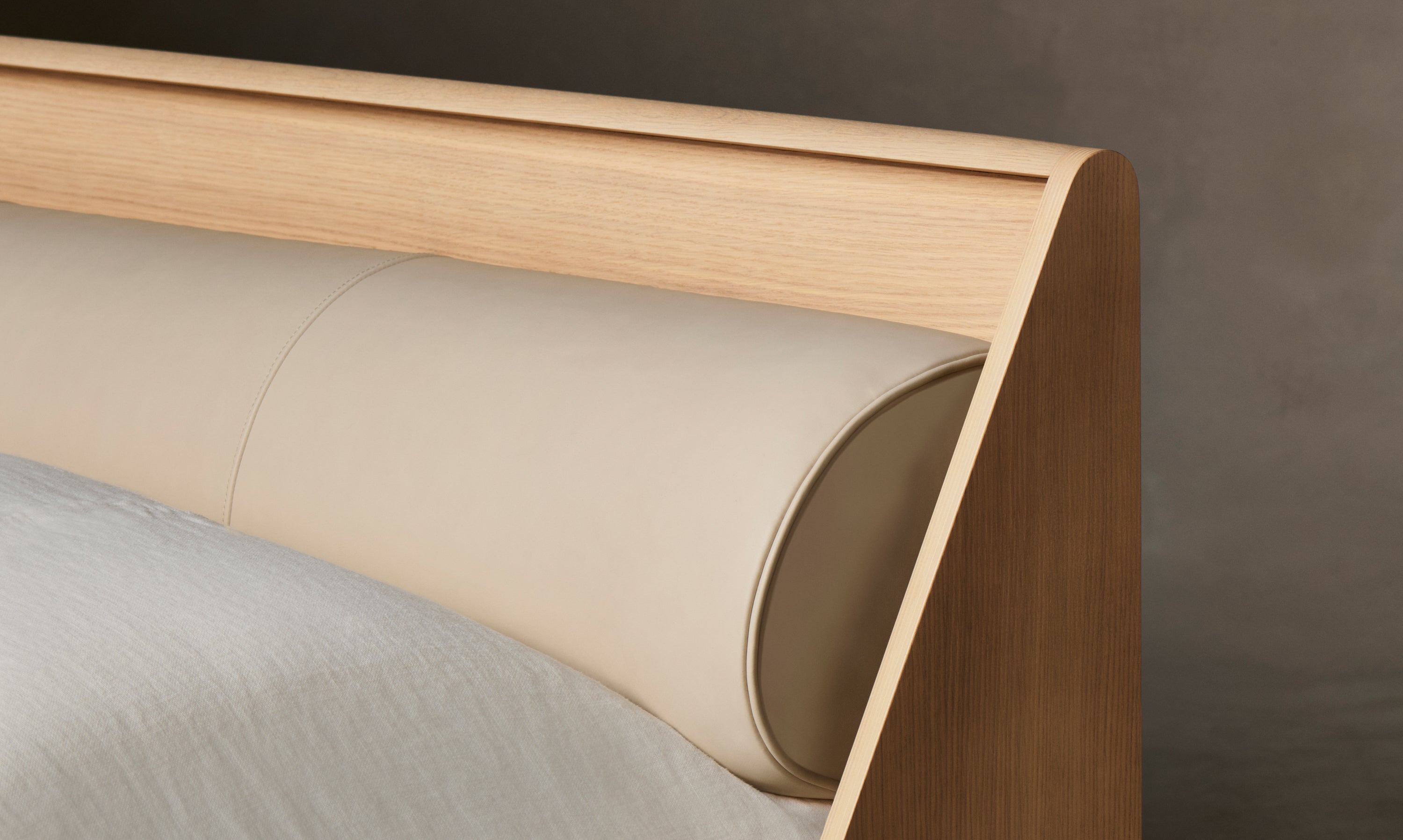The Verne Bed - Costa Leather Sesame – Maiden Home