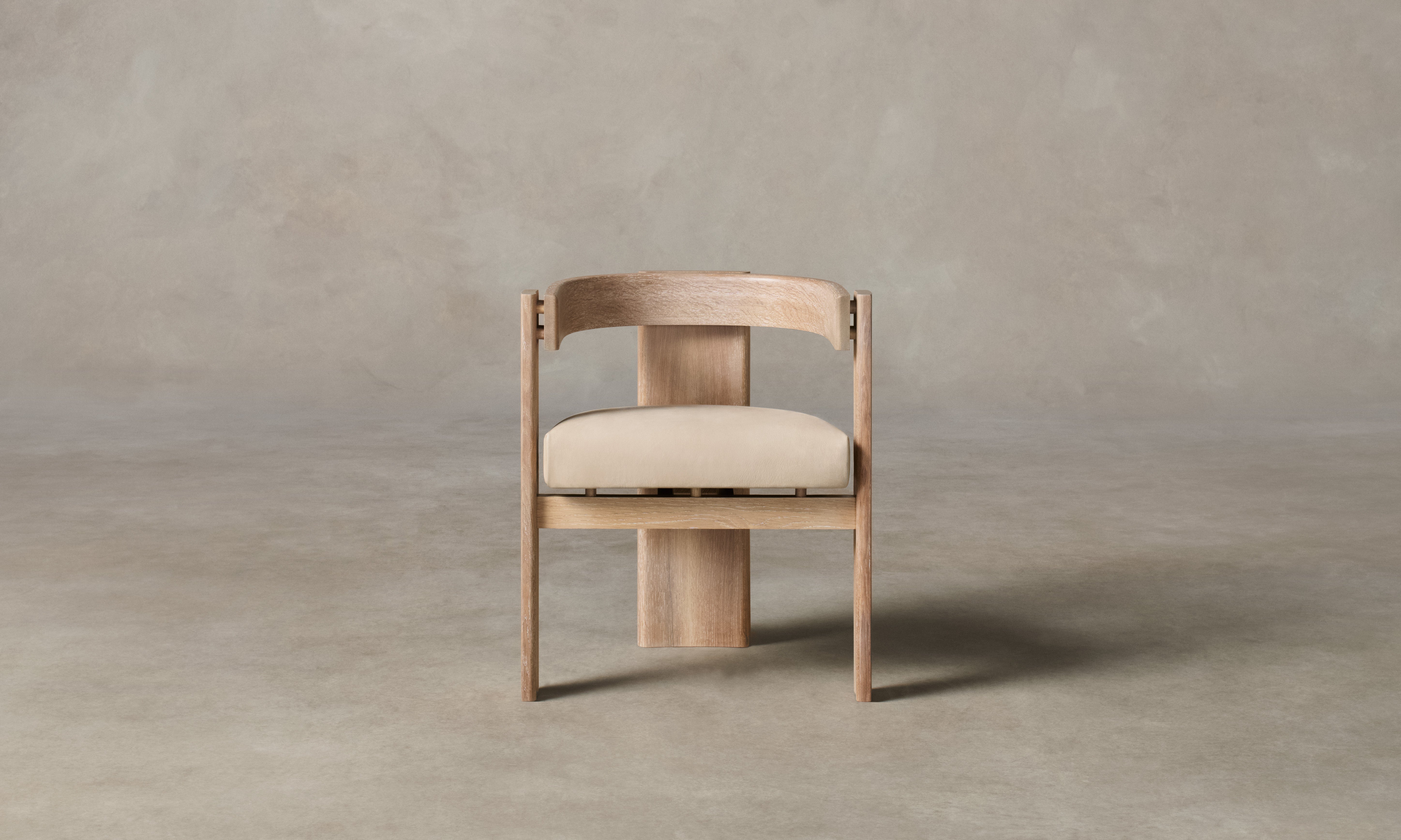 The Lunara Dining Armchair - Mohair Almond – Maiden Home