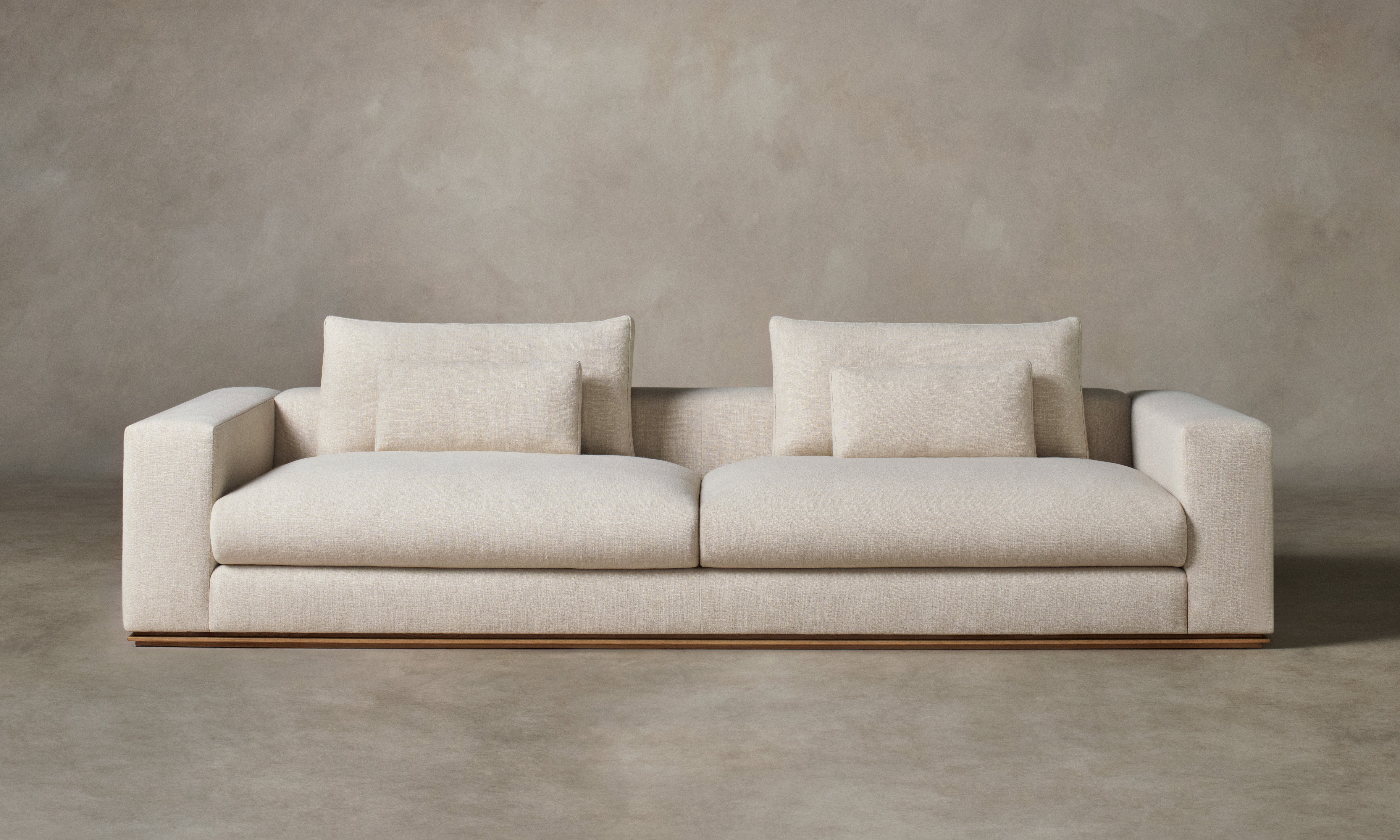 The Nicola Sofa - Heritage Belgian Linen Husk with Nubuck Leather