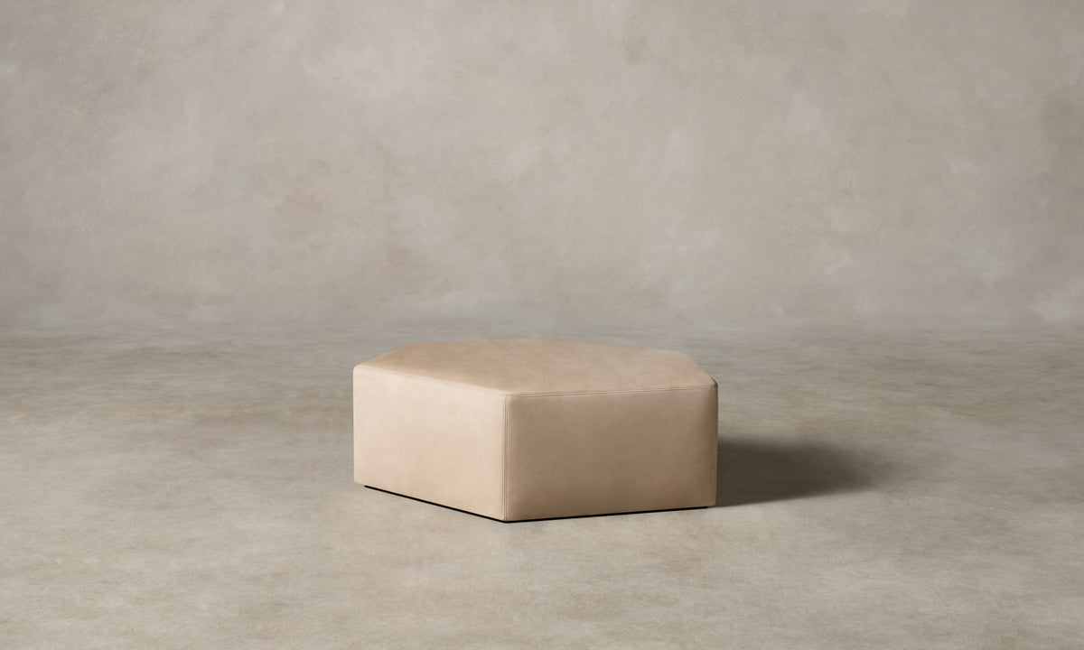 The Trivena Ottoman - Nubuck Leather Fawn