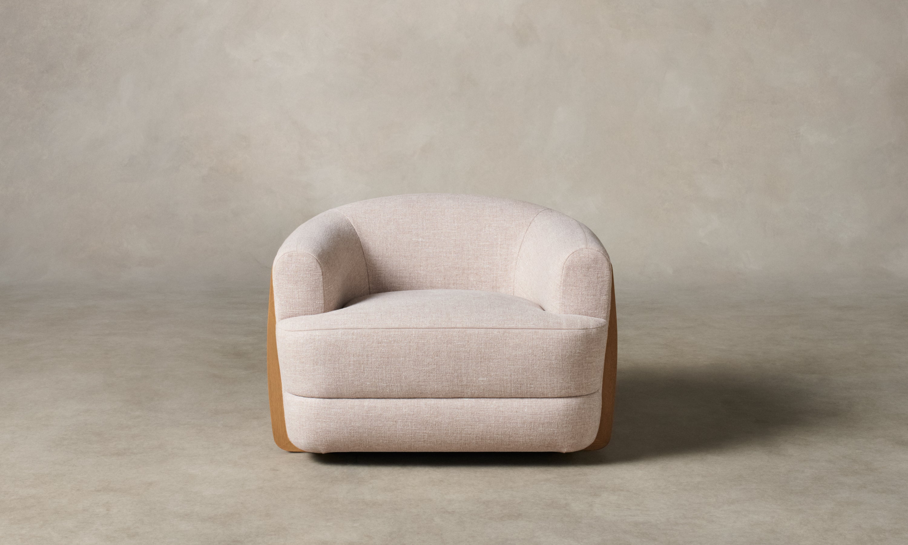 The Vera Swivel Chair - Heritage Belgian Linen Petal – Maiden Home